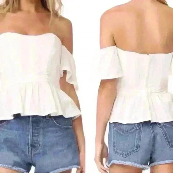 Petit Trois Bustier by McGuire Denim‎ size Small White Ladies Top Blouse - Picture 4 of 10